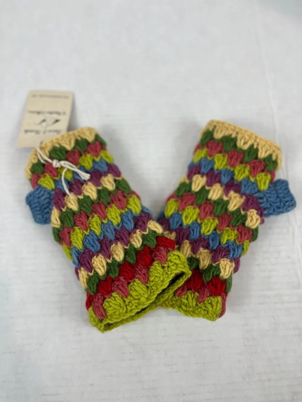 Women's Multi color Beans & Threads Wool Fingerless Mitts, NWT